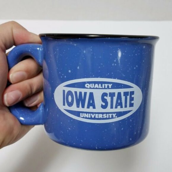 Iowa State University Campfire Mug Blue Speckle - Picture 1 of 7